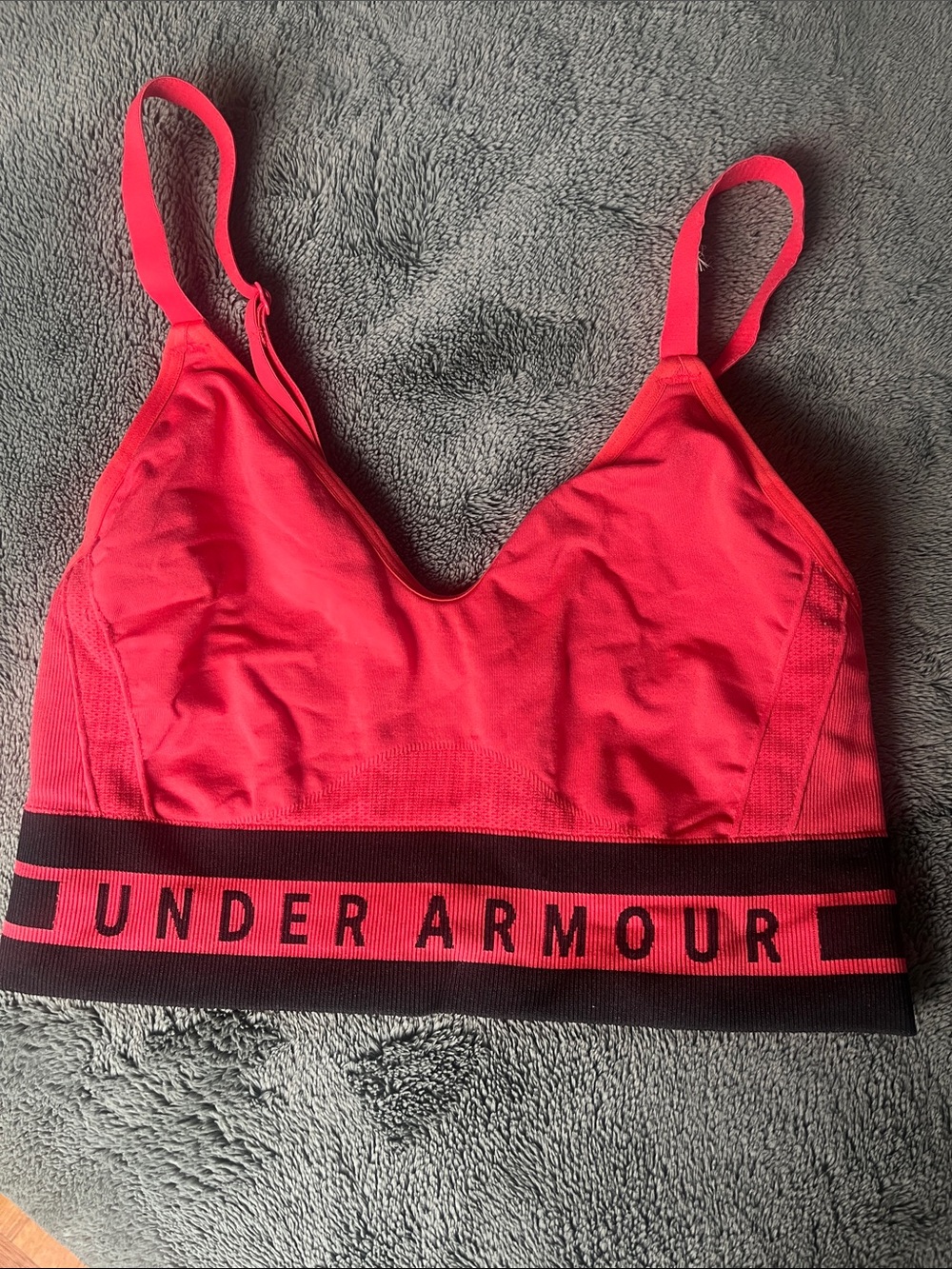Under Armour Hot Pink & Black Sports Bra with Branded Band